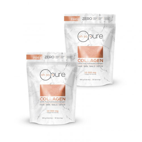 2 x 100% Hydrolyzed Collagen Peptides – 300g (30 Servings) – Oh So Pure 